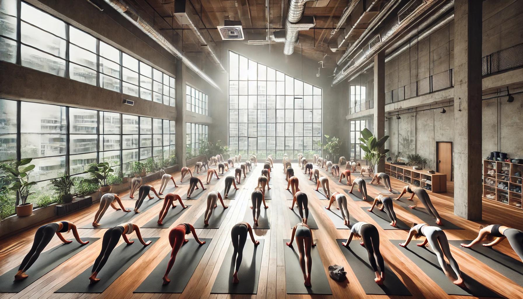 Clase de yoga en grupo